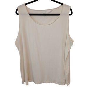 J Jill Easy A-Line Tank Top Ivory  Women's Size  2X Relaxed Fit Sleeveless